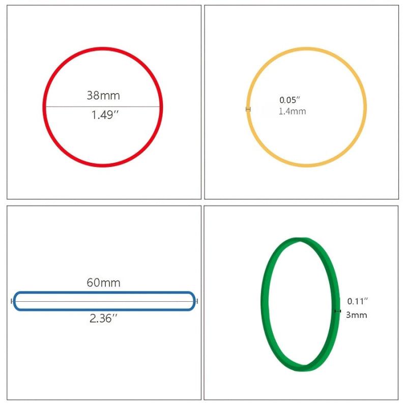 38mm Rubber Bands 200pcs Multiple Colors