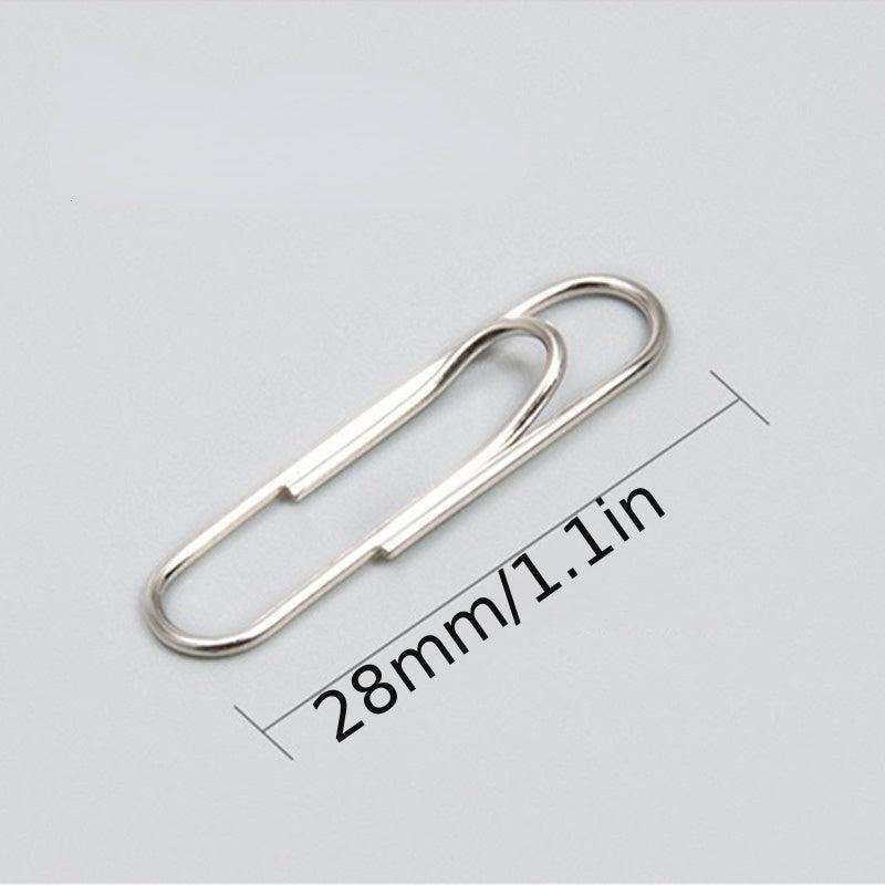 100pcs 28mm Silver Paper Clip Steel Core Nickel plated Silver Paper Clips