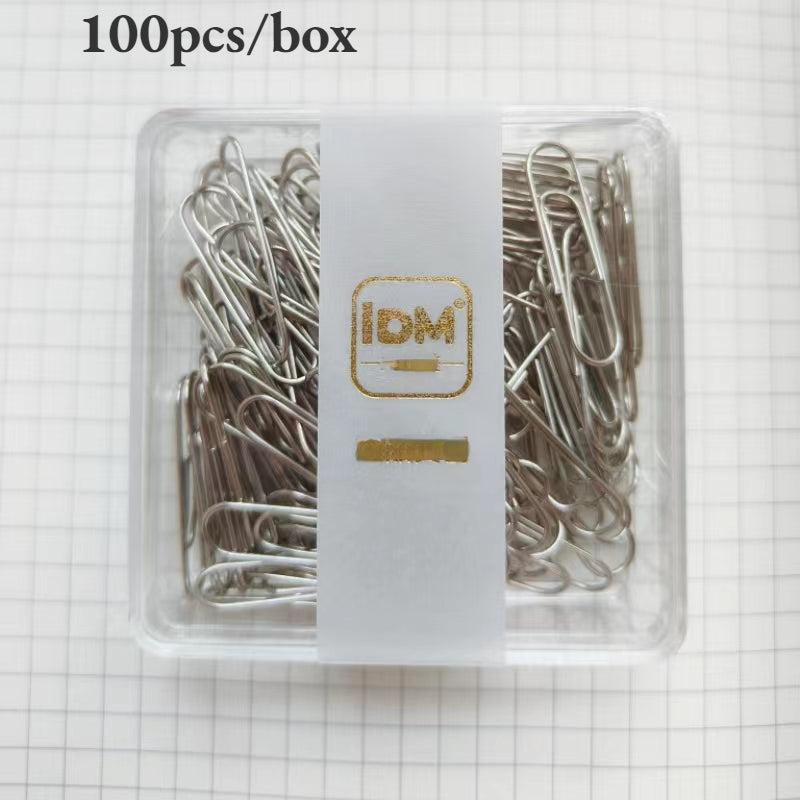 100pcs 28mm Silver Paper Clip Steel Core Nickel plated Silver Paper Clips