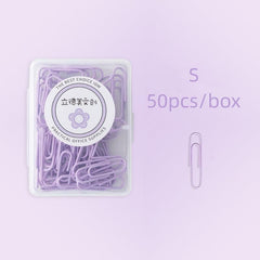 Macaron Boxed Paper Clips 20pcs 50pcs Portable Card Decoration Data Storage