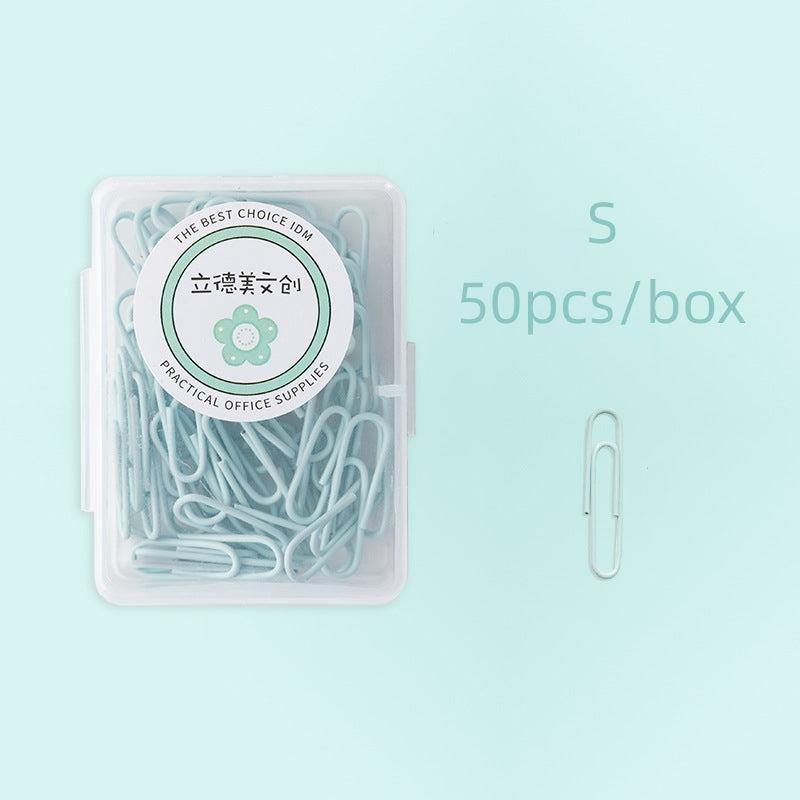 Macaron Boxed Paper Clips 20pcs 50pcs Portable Card Decoration Data Storage