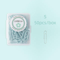 Macaron Boxed Paper Clips 20pcs 50pcs Portable Card Decoration Data Storage