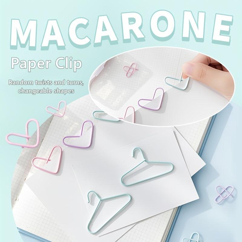 Macaron Boxed Paper Clips 20pcs 50pcs Portable Card Decoration Data Storage