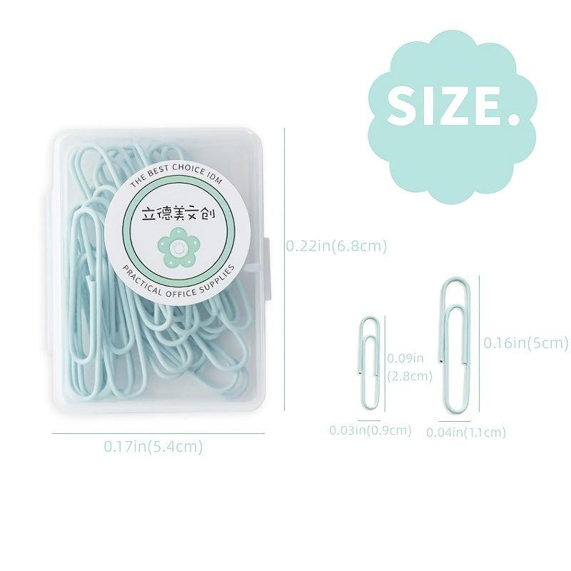 Macaron Boxed Paper Clips 20pcs 50pcs Portable Card Decoration Data Storage