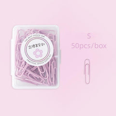 Macaron Boxed Paper Clips 20pcs 50pcs Portable Card Decoration Data Storage