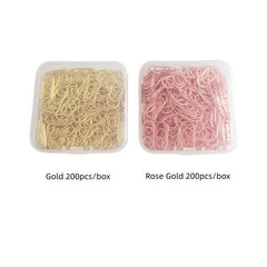 200pcs Heart Paper Clips Golden & Rose Golden for Financial Data