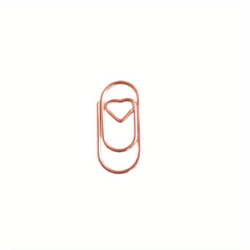 200pcs Heart Paper Clips Golden & Rose Golden for Financial Data