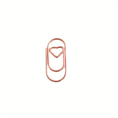 200pcs Heart Paper Clips Golden & Rose Golden for Financial Data