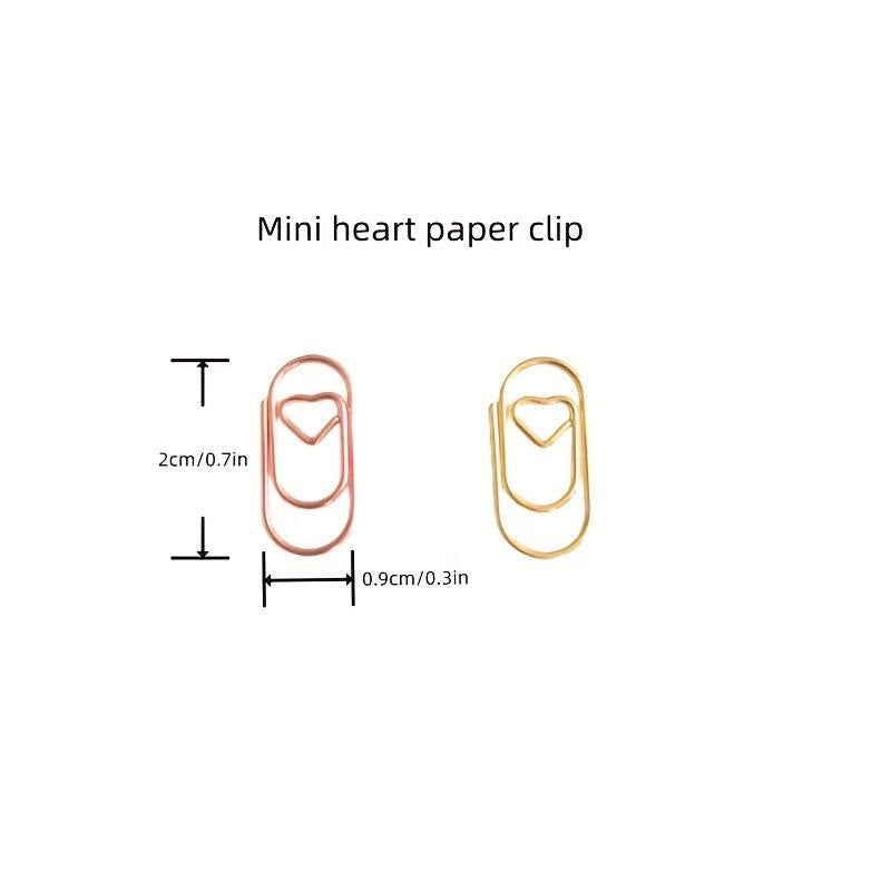 200pcs Heart Paper Clips Golden & Rose Golden for Financial Data