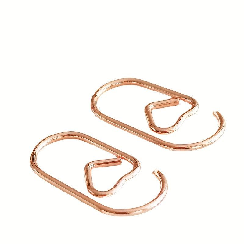 200pcs Heart Paper Clips Golden & Rose Golden for Financial Data