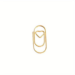 200pcs Heart Paper Clips Golden & Rose Golden for Financial Data