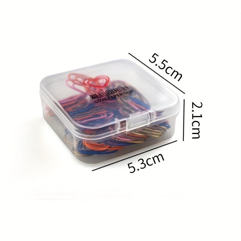 50pcs Mixed Love Paper Clip Boxed Creative Cartoon Special Shaped Metal Clip
