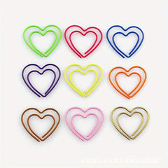 50pcs Mixed Love Paper Clip Boxed Creative Cartoon Special Shaped Metal Clip