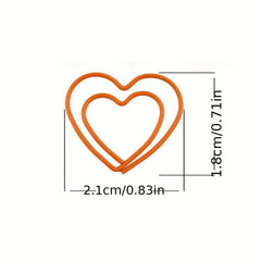 50pcs Mixed Love Paper Clip Boxed Creative Cartoon Special Shaped Metal Clip