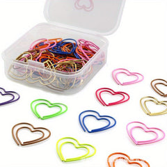 50pcs Mixed Love Paper Clip Boxed Creative Cartoon Special Shaped Metal Clip
