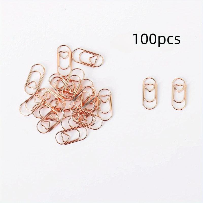 100pcs Small Heart Paper Clips Stainless Steel for Office School Home