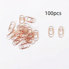100pcs Small Heart Paper Clips Stainless Steel for Office School Home