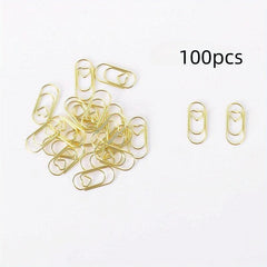 100pcs Small Heart Paper Clips Stainless Steel for Office School Home