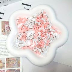 100pcs Pink Push Pins - Bulletin Board Tacks for Corkboard Map Calendar Photo