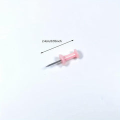 100pcs Pink Push Pins - Bulletin Board Tacks for Corkboard Map Calendar Photo