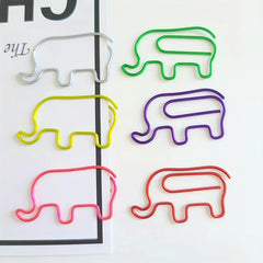 10pcs Elephant Shaped Paperclips & Bookmark Clips
