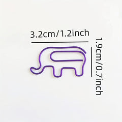 10pcs Elephant Shaped Paperclips & Bookmark Clips
