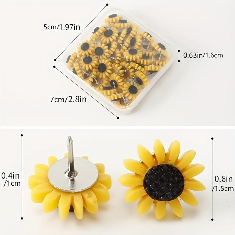 Sunflower Push Pins Decorative Cork Board Tacks for Bulletin Boards