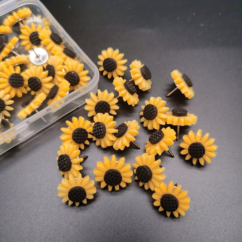 Sunflower Push Pins Decorative Cork Board Tacks for Bulletin Boards