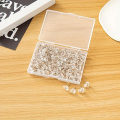 100 Clear Heart Push Pins for Cork Boards Posters Photos Maps