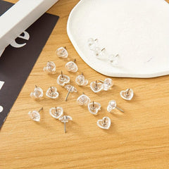 100 Clear Heart Push Pins for Cork Boards Posters Photos Maps