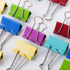 24pcs Medium Colored Binder Clips Paper Clamps Office Clamps