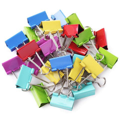 24pcs Medium Colored Binder Clips Paper Clamps Office Clamps
