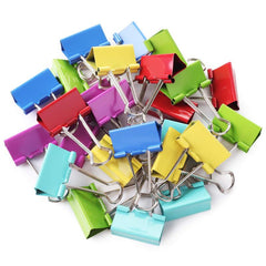 24pcs Medium Colored Binder Clips Paper Clamps Office Clamps