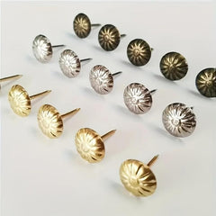 200pc 11x16mm Golden Upholstery Nail Jewelry Gift Wine Case Sofa Decor Tack Stud