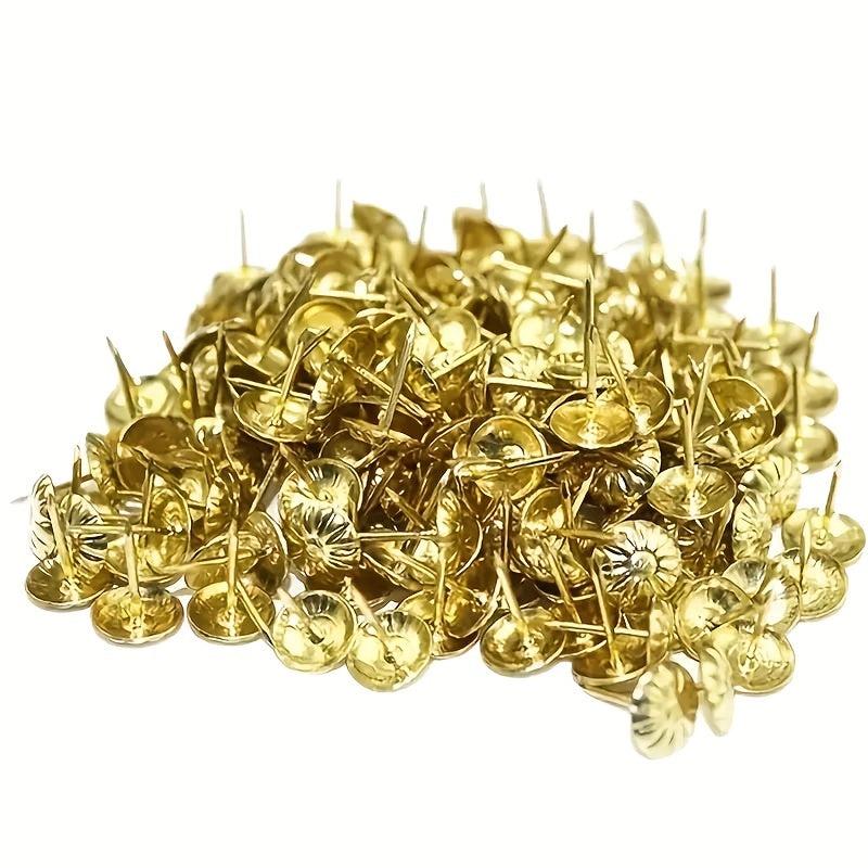 200pc 11x16mm Golden Upholstery Nail Jewelry Gift Wine Case Sofa Decor Tack Stud