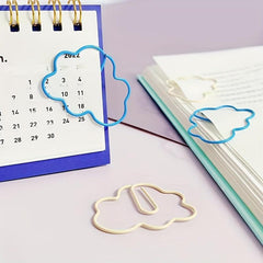10pc Cloud Shaped Clip PVC Soft Rubber Bookmark Metal Paper Clip