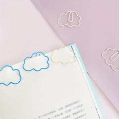 10pc Cloud Shaped Clip PVC Soft Rubber Bookmark Metal Paper Clip