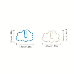 10pc Cloud Shaped Clip PVC Soft Rubber Bookmark Metal Paper Clip