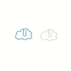 10pc Cloud Shaped Clip PVC Soft Rubber Bookmark Metal Paper Clip