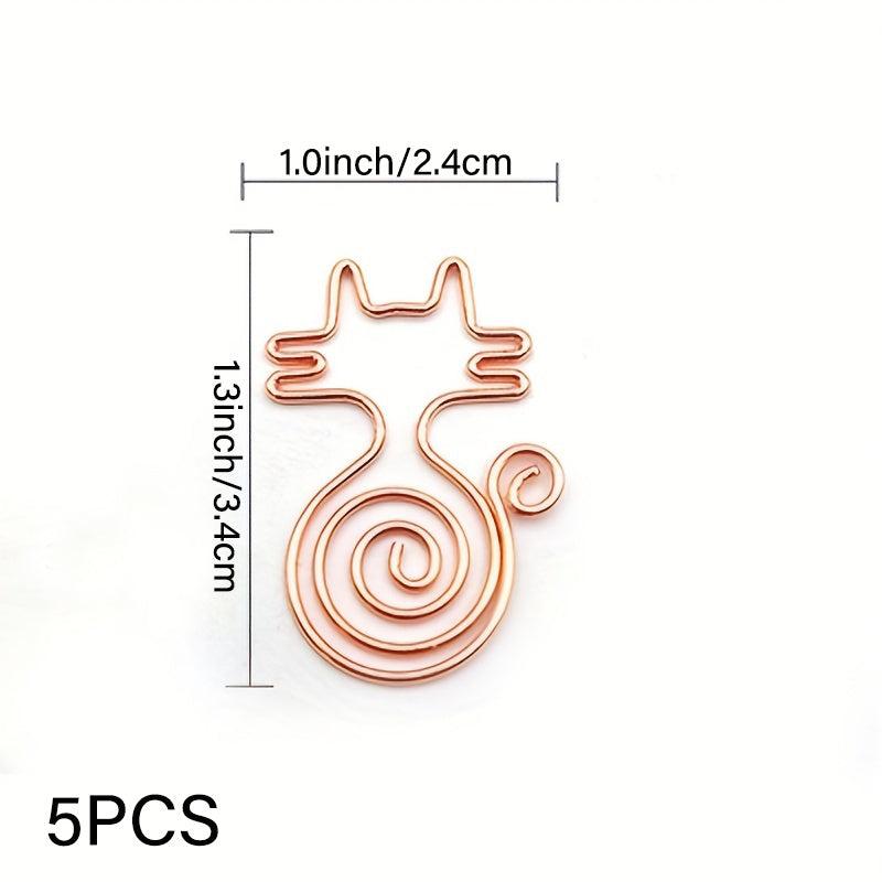 5pcs Cat Shaped Paper Clip Kitten Sticky Notes Office School Supplies