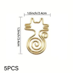 5pcs Cat Shaped Paper Clip Kitten Sticky Notes Office School Supplies