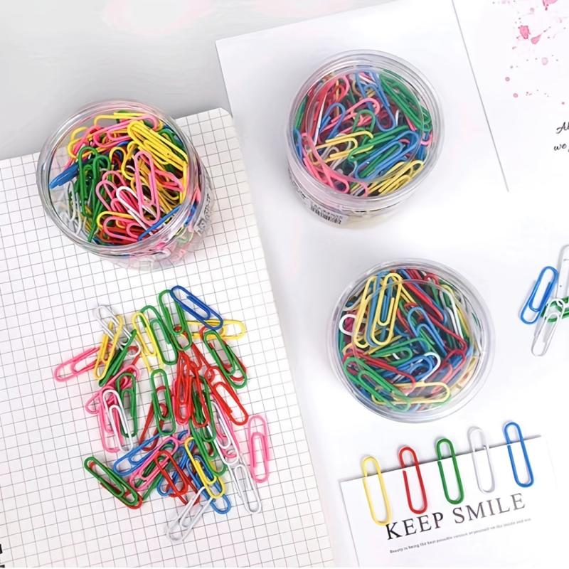 160pcs Multifunctional Paper Clip In Canisters Office Supplies