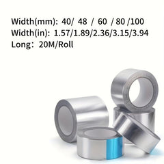 Thickened Aluminum Foil Tape 0.1mm 20m Roll - High Temp Resistant Leak Repair