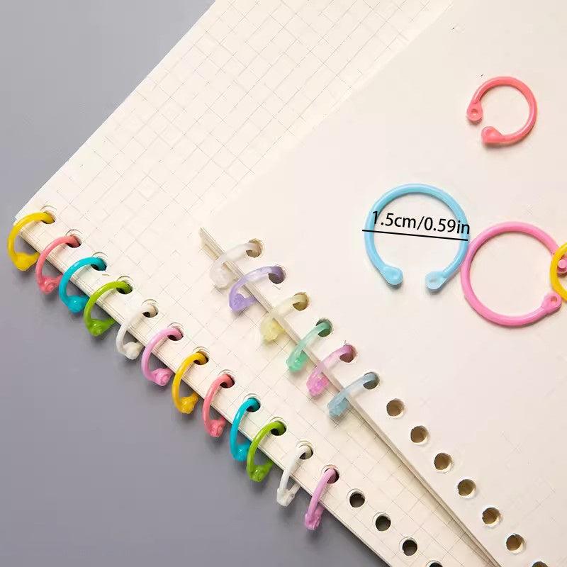 32pcs Loose Leaf Rings Planner Binder Hoops Albums Office Binding Supplies