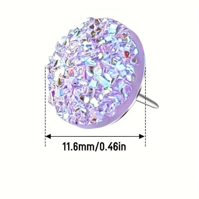30pcs Diamond Push Pins Glitter Rhinestone Decorative Thumb Tacks