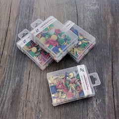 50pcs Push Pins Thumb Tacks Cork Board Wall Hangings Office Desk Organization