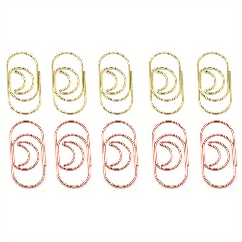 10pcs Cartoon Cat Star & Moon Paper Clips for Office & School Supplies