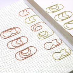 10pcs Cartoon Cat Star & Moon Paper Clips for Office & School Supplies