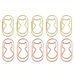 10pcs Cartoon Cat Star & Moon Paper Clips for Office & School Supplies