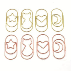 10pcs Cartoon Cat Star & Moon Paper Clips for Office & School Supplies